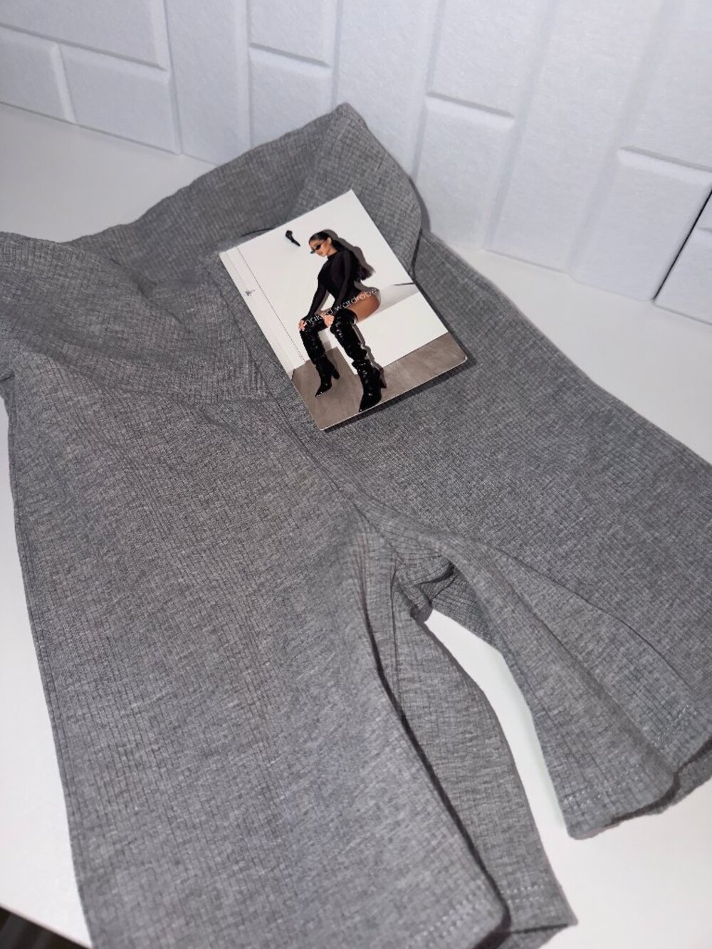 New Naked Wardrobe Gray Ribbed Biker Shorts - Size XS